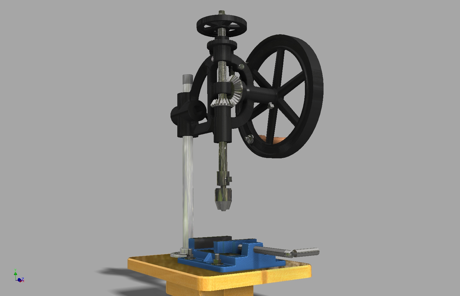 Antique Union立式钻床3D数模图纸 INVENTOR设计